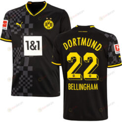 Bellingham 22 Borussia Dortmund Bundesliga Patch Men 2022/23 Away Jersey - Black