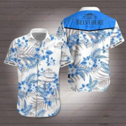 Belvedere Vodka Short Sleeve Curved Hawaiian Shirt