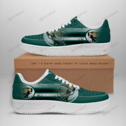 Bemidji State Beavers Logo Stripe Pattern Air Force 1 Printed In Green