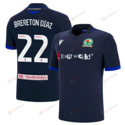 Ben Brereton D?az 22 Blackburn Rovers 2022-23 Away Jersey - Navy