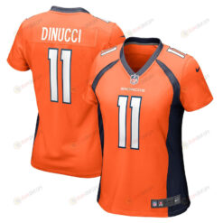 Ben DiNucci 11 Denver Broncos Women's Team Game Jersey - Orange