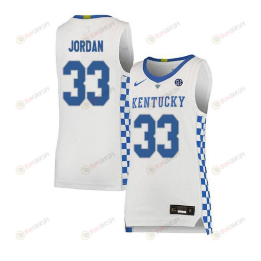 Ben Jordan 33 Kentucky Wildcats Basketball Elite Men Jersey - White