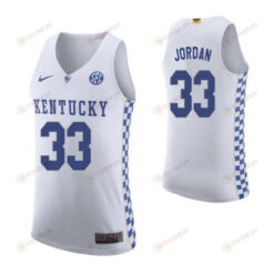 Ben Jordan 33 Kentucky Wildcats Elite Basketball Road Men Jersey - White