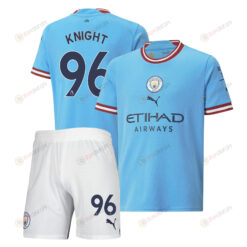 Ben Knight 96 Manchester City Home Kit 2022-23 Youth Jersey - Sky Blue