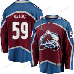 Ben Meyers 59 Colorado Avalanche Stanley Cup 2023 Playoffs Patch Home Breakaway Men Jersey - Burgundy