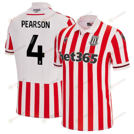 Ben Pearson 4 Stoke City FC 2023/24 Home Men Jersey - White Red