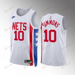 Ben Simmons 10 2022-23 Brooklyn Nets White Classic Edition Men Jersey Swingman