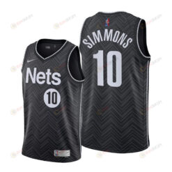 Ben Simmons 10 Brooklyn Nets 2022 Earned Edition Black Jersey Diamond Badge - Men Jersey