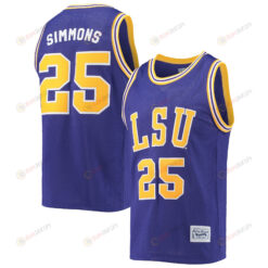 Ben Simmons #25 LSU Tigers Retro Classic Basketball Men Jersey - Purple