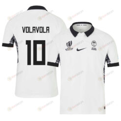 Ben Volavola 10 Fiji 2023 Rugby World Cup Home Stadium Jersey - White