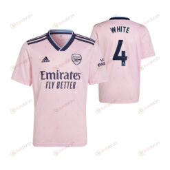 Ben White 4 Arsenal 2022/23 Youth Third Jersey - Pink
