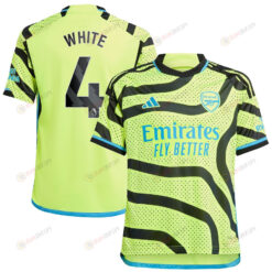 Ben White 4 Arsenal 2023/24 Away Youth Jersey - Yellow