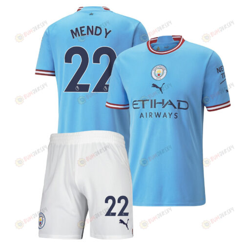 Benjamin Mendy 22 Manchester City Home Kit 2022-23 Men Jersey - Sky Blue