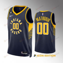 Bennedict Mathurin 00 Indiana Pacers Navy Icon Edition 2022-23 Jersey Swingman