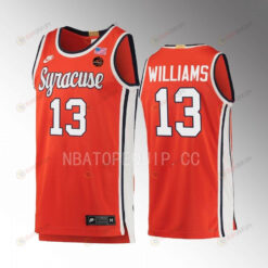 Benny Williams 13 Syracuse Orange 2022-23 Limited Uniform Jersey Retro Basketball Orange
