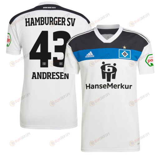 Bent Andresen 43 Hamburger SV II 2022-23 Home Jersey - White