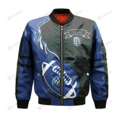 Bentley Falcons Bomber Jacket 3D Printed Flame Ball Pattern