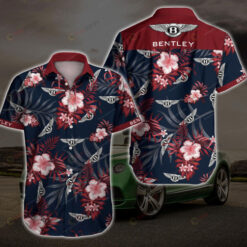 Bentley Floral And Leaves Pattern Curved Hawaiian Shirt