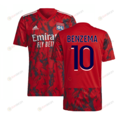 Benzema 10 Olympique Lyon 2022-2023 Away Men Jersey - Red