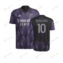 Benzema 10 Olympique Lyon 2022-2023 Third Men Jersey - Purple