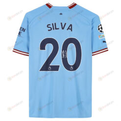 Bernardo Silva 20 Signed Manchester City 2022/23 Home Men Jersey - Blue