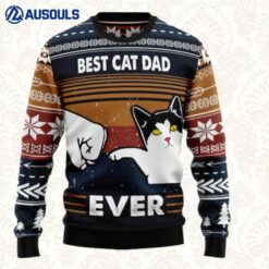 Best Cat Dad Ever Ugly Sweaters For Men Women Unisex
