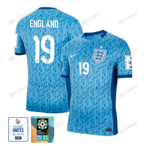 Bethany England 19 England 1 Star FIFA Patch Women's National Team 2023-24 World Cup Away Men Jersey