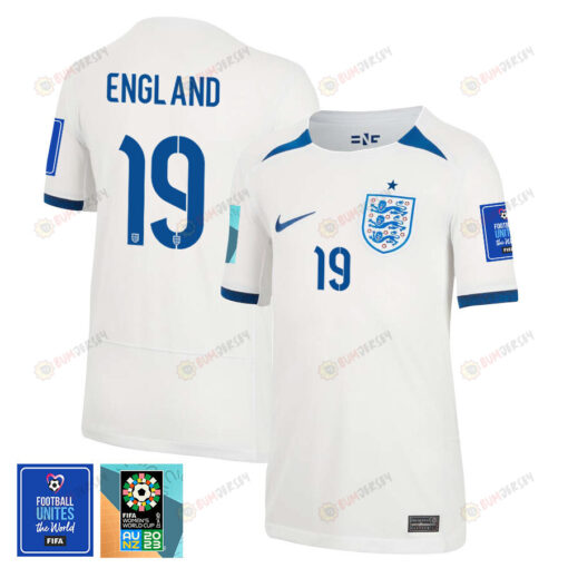 Bethany England 19 England 1 Star FIFA Patch Women's National Team 2023-24 World Cup Home Jersey