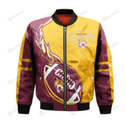 Bethune-Cookman Wildcats Bomber Jacket 3D Printed Flame Ball Pattern