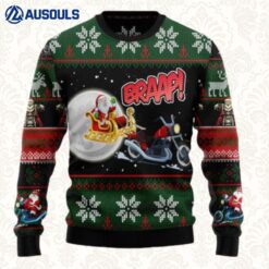 Biker Santa Xmas Ugly Sweaters For Men Women Unisex