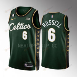 Bill Russell 6 Boston Celtics 2022-23 City Edition Green Men Jersey Honor Bill Russell 11 Gold Diamonds