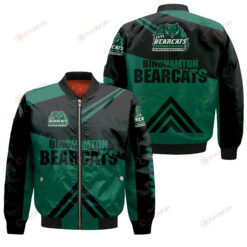 Binghamton Bearcats Basketball Bomber Jacket 3D Printed - Stripes Cross Shoulders