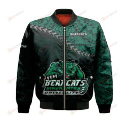 Binghamton Bearcats Bomber Jacket 3D Printed Grunge Polynesian Tattoo