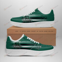 Binghamton Bearcats Logo Stripe Pattern Air Force 1 Printed In Green