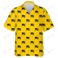 Black And Yellow American Flag Pattern Hawaiian Shirt