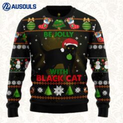 Black Cat Be Jolly Ugly Sweaters For Men Women Unisex