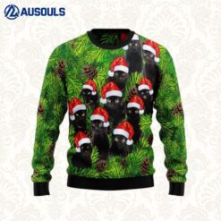 Black Cat Christmas Pattern Ugly Sweaters For Men Women Unisex