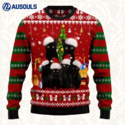 Black Cat Family Christmas Ugly Sweaters For Men Women Unisex