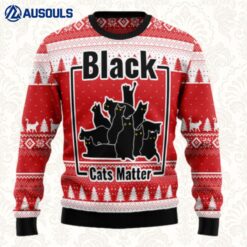 Black Cat Matter Ugly Sweaters For Men Women Unisex