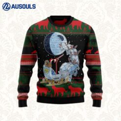 Black Cat Sleigh Christmas Ugly Sweaters For Men Women Unisex