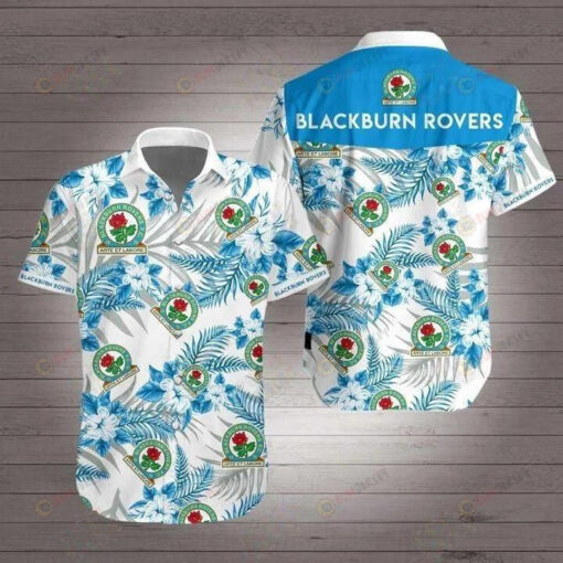 Blackburn Rovers Football Club Short Sleeve Curved Hawaiian Shirt