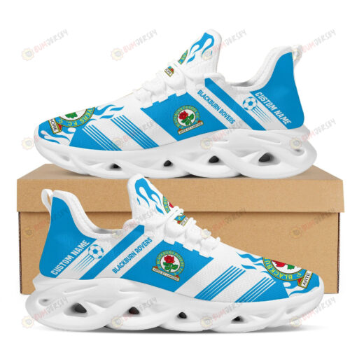 Blackburn Rovers Logo Fire Pattern Custom Name 3D Max Soul Sneaker Shoes