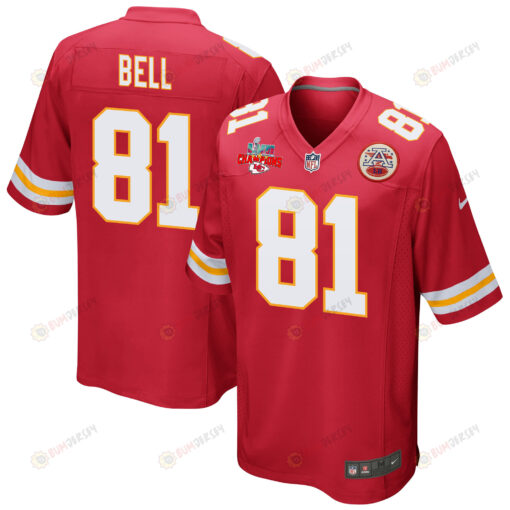 Blake Bell 81 Kansas City Chiefs Super Bowl LVII Champions 3 Stars Men's Jersey - Red