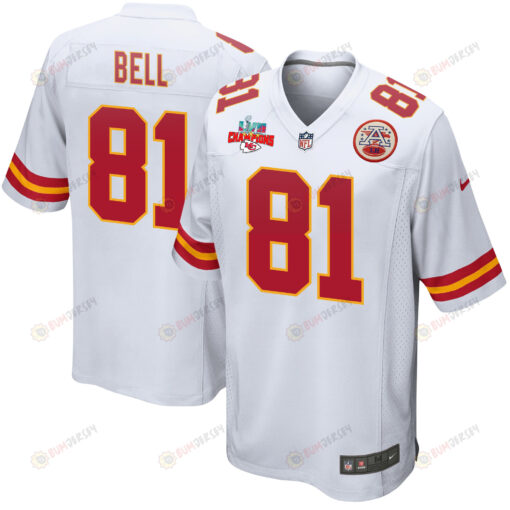 Blake Bell 81 Kansas City Chiefs Super Bowl LVII Champions 3 Stars Men's Jersey - White