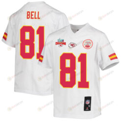 Blake Bell 81 Kansas City Chiefs Super Bowl LVII Champions 3 Stars Youth Jersey - White