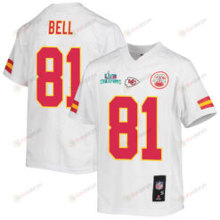 Blake Bell 81 Kansas City Chiefs Super Bowl LVII Champions Youth Jersey - White