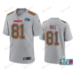 Blake Bell 81 Kansas City Chiefs Super Bowl LVII Patch Atmosphere Fashion Game Jersey - Gray