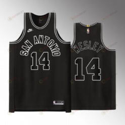 Blake Wesley 14 2022-23 Spurs Classic Edition Jersey Black 50 Years