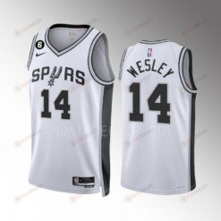 Blake Wesley 14 San Antonio Spurs 2022-23 Association Edition White Jersey Swingman