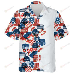 Blue And Red United States Of America Elements For Independence Day Hawaiian Shirt
